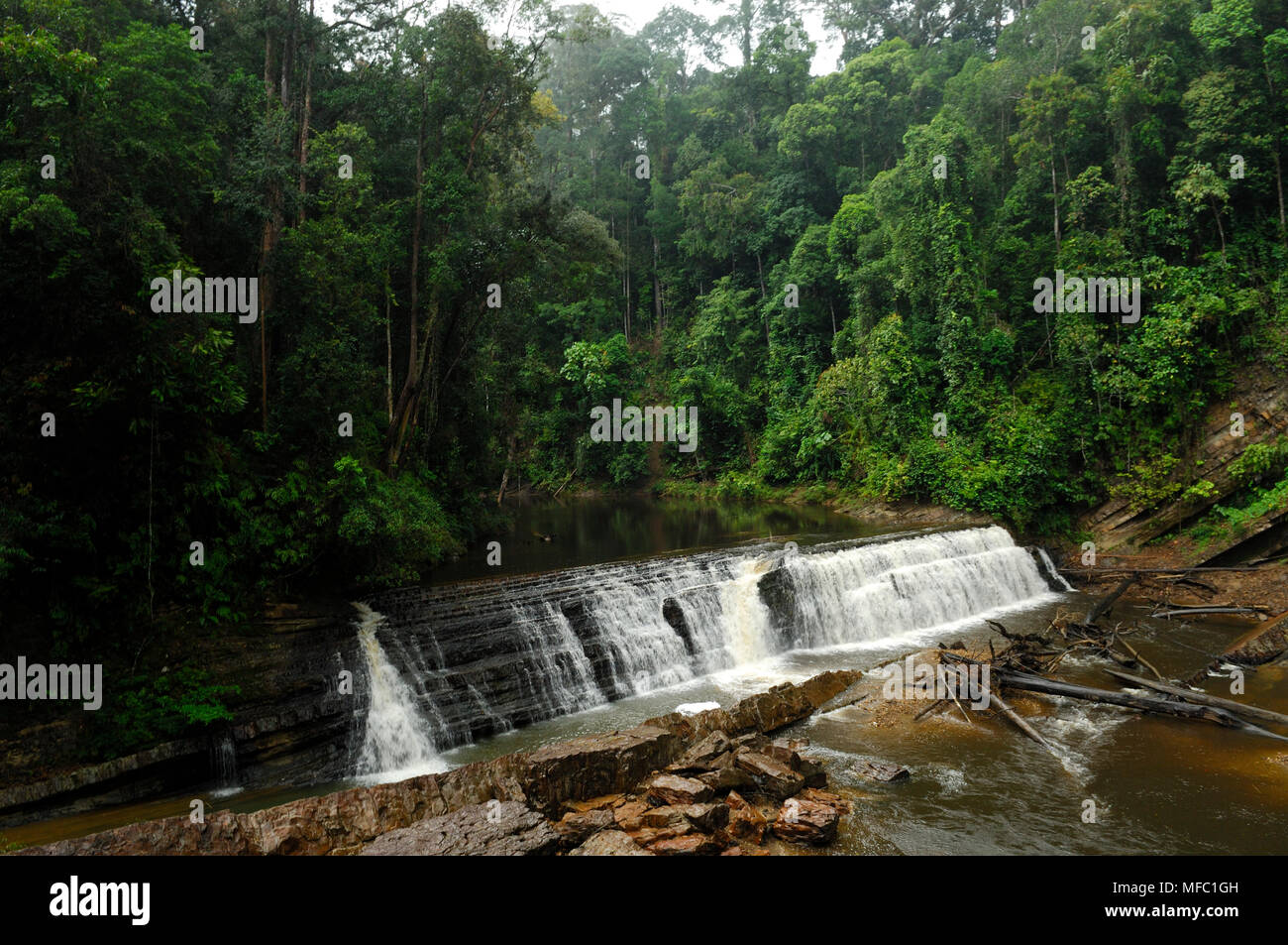 IMBAK WATERFALL Sabah, Borneo, Malaysia. Stock Photo