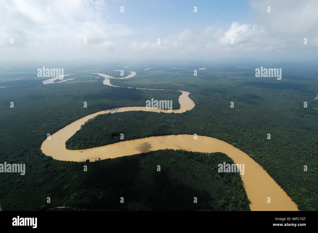 KINABATANGAN river Sabah, Borneo, Malaysia Stock Photo