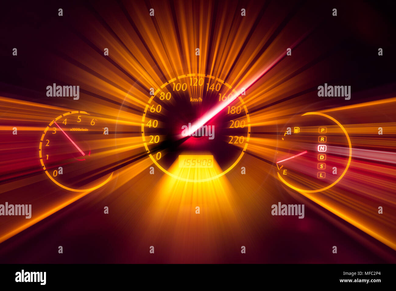 Car Gauge with Super Speed effects driving race concept Stock Photo Alamy