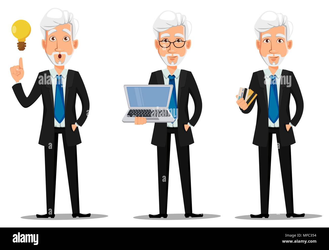 Business man in office style clothes with gray hair. Businessman ...