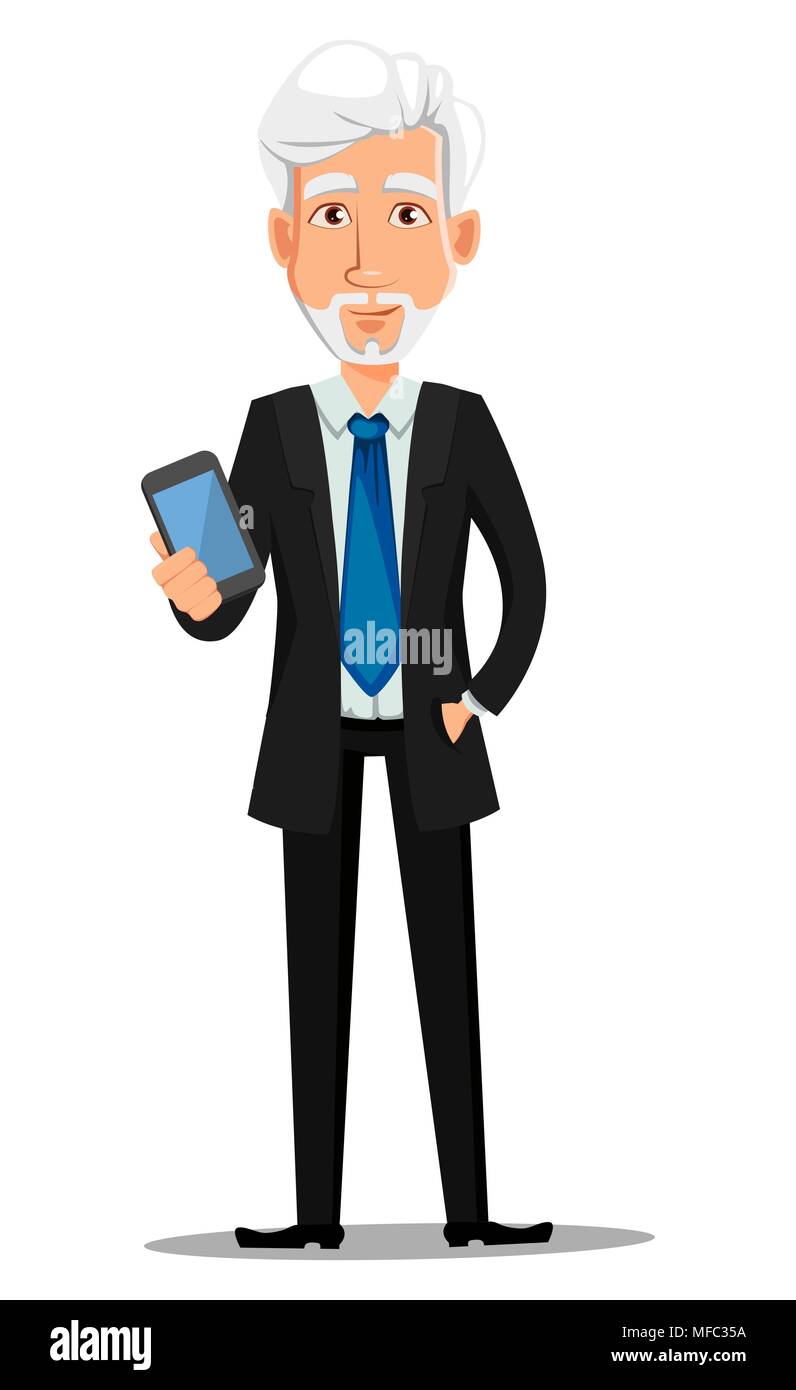 Business man in office style clothes with gray hair. Businessman ...