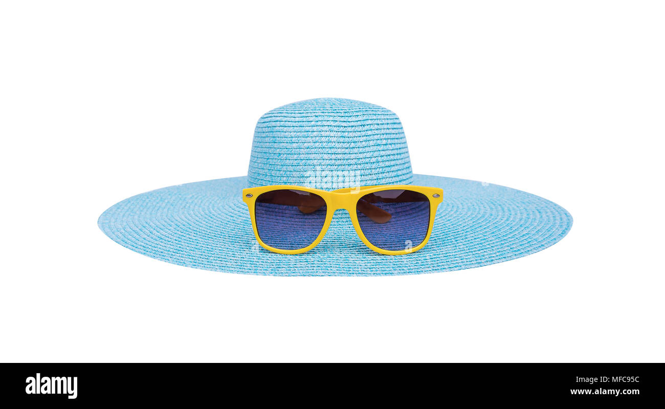 Summer hat sunglasses on Cut Out Stock Images & Pictures - Alamy