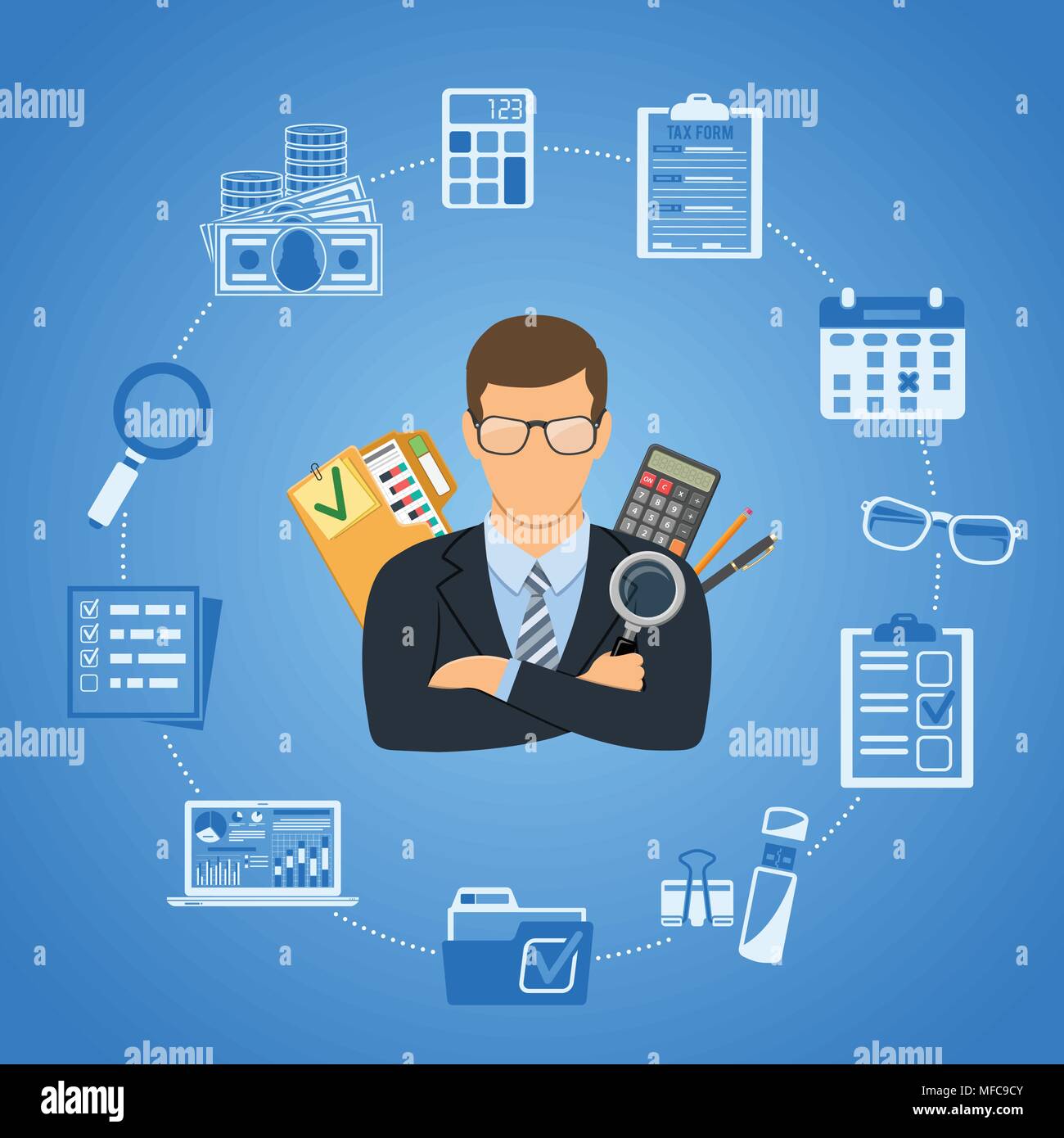 Auditing, Tax, Accounting Concept Stock Vector Image & Art - Alamy