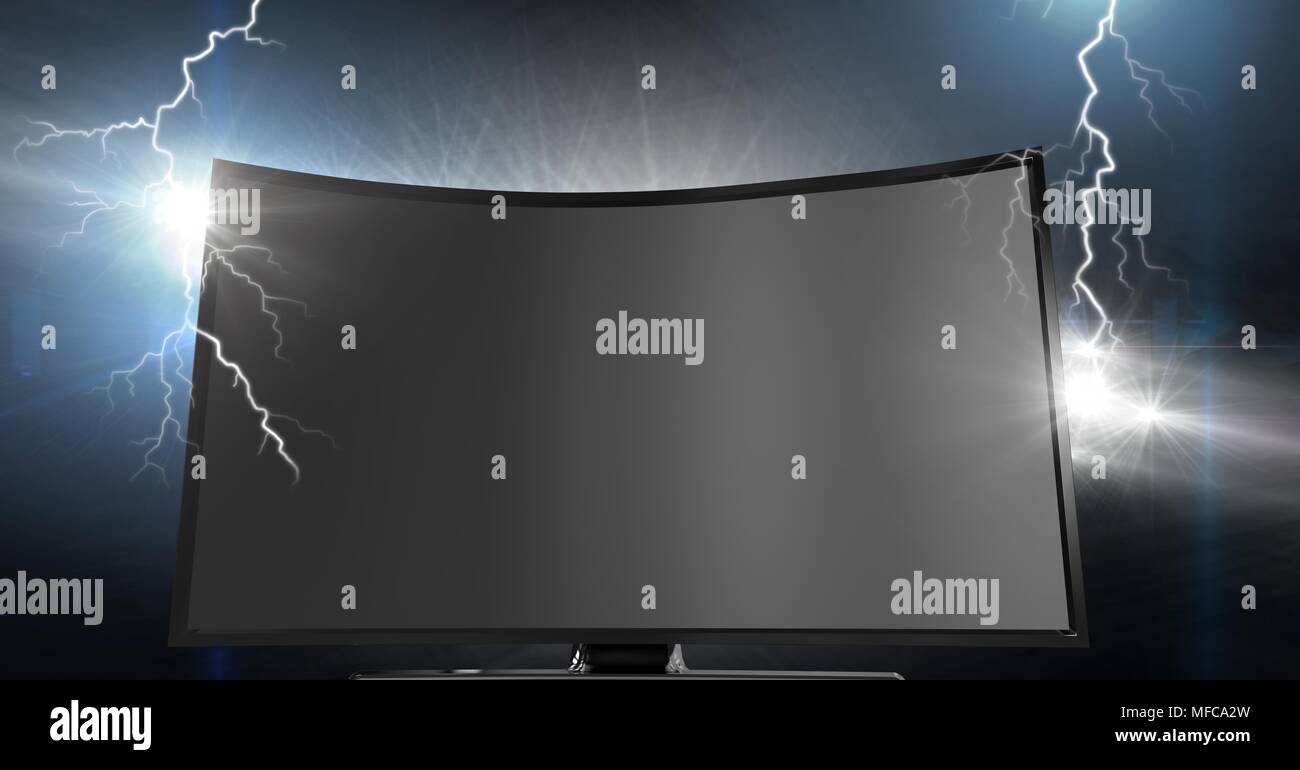 Lightning strikes and television Stock Photo Alamy