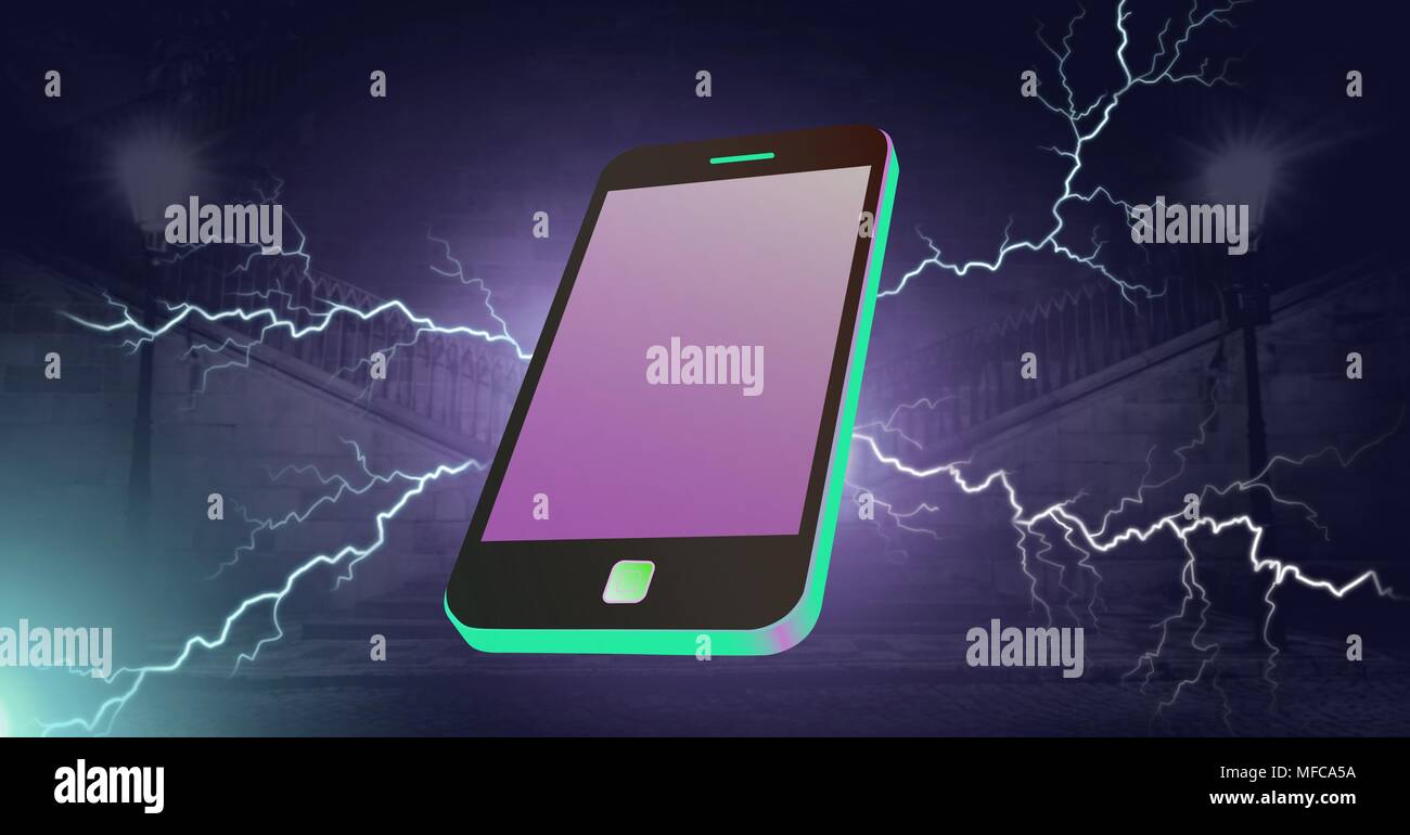 Lightning strikes and phone Stock Photo Alamy