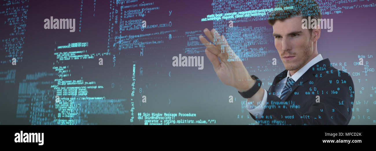 Composite image of businessman presenting Stock Photo