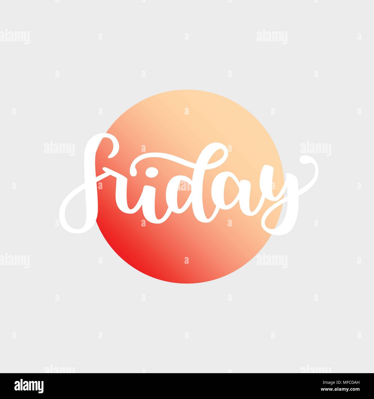 Friday. Handwriting font by calligraphy. Vector illustration on ...
