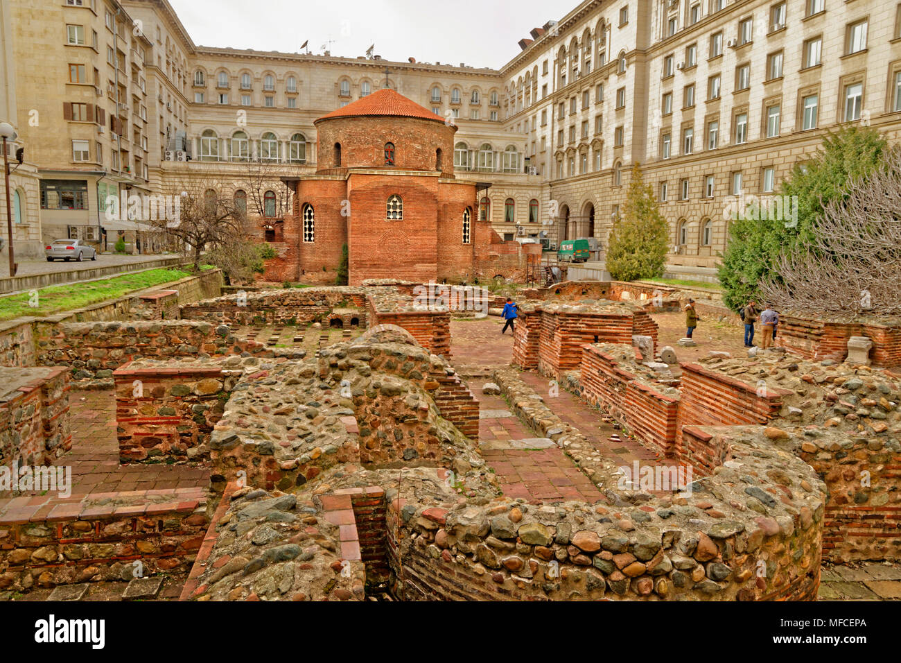 Remains of the Church of St. George Rotunda in Sophia city centre, Bulgaria. Stock Photo