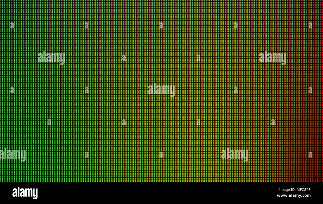 LED lights from computer monitor screen display panel for graphic ...