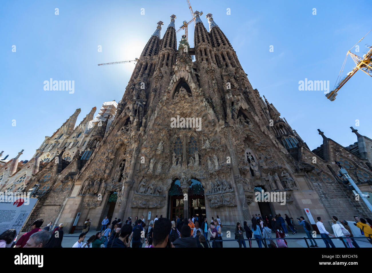 The Basílica i Temple Expiatori de la Sagrada Família is a large ...