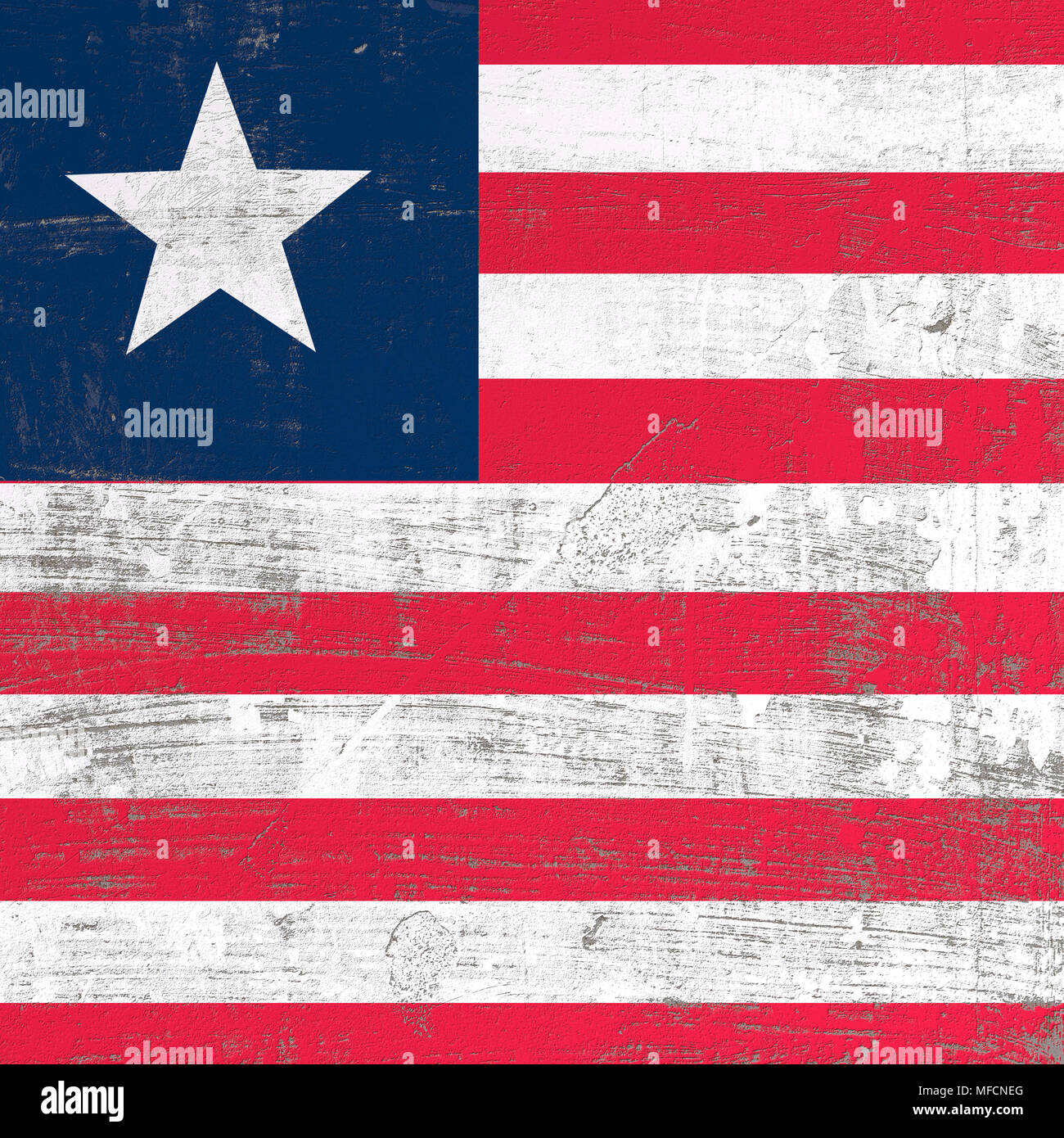 3d rendering of Liberia flag in a scratched surface Stock Photo - Alamy