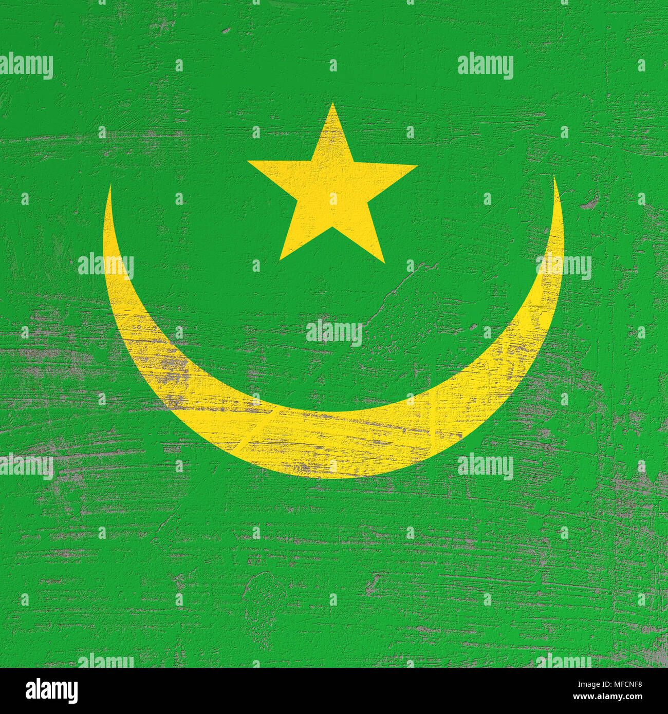 3d rendering of Mauritania flag in a scratched surface Stock Photo - Alamy