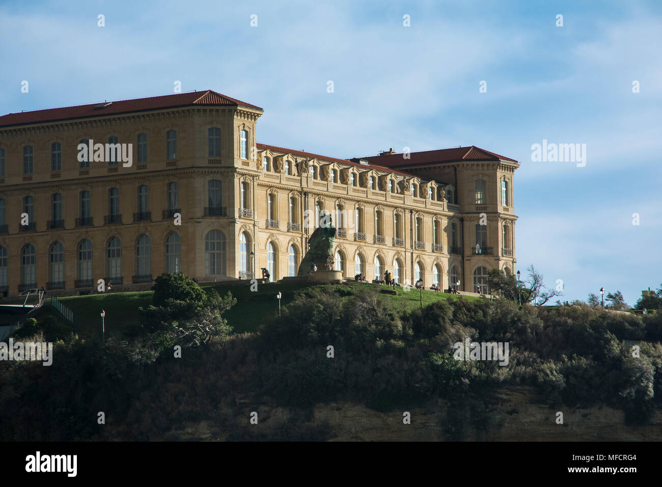 Marseilles,France-august 10,2016:view of the Pharo palace in Marseilles from the Fort saint Jean during a sunny day. Stock Photo