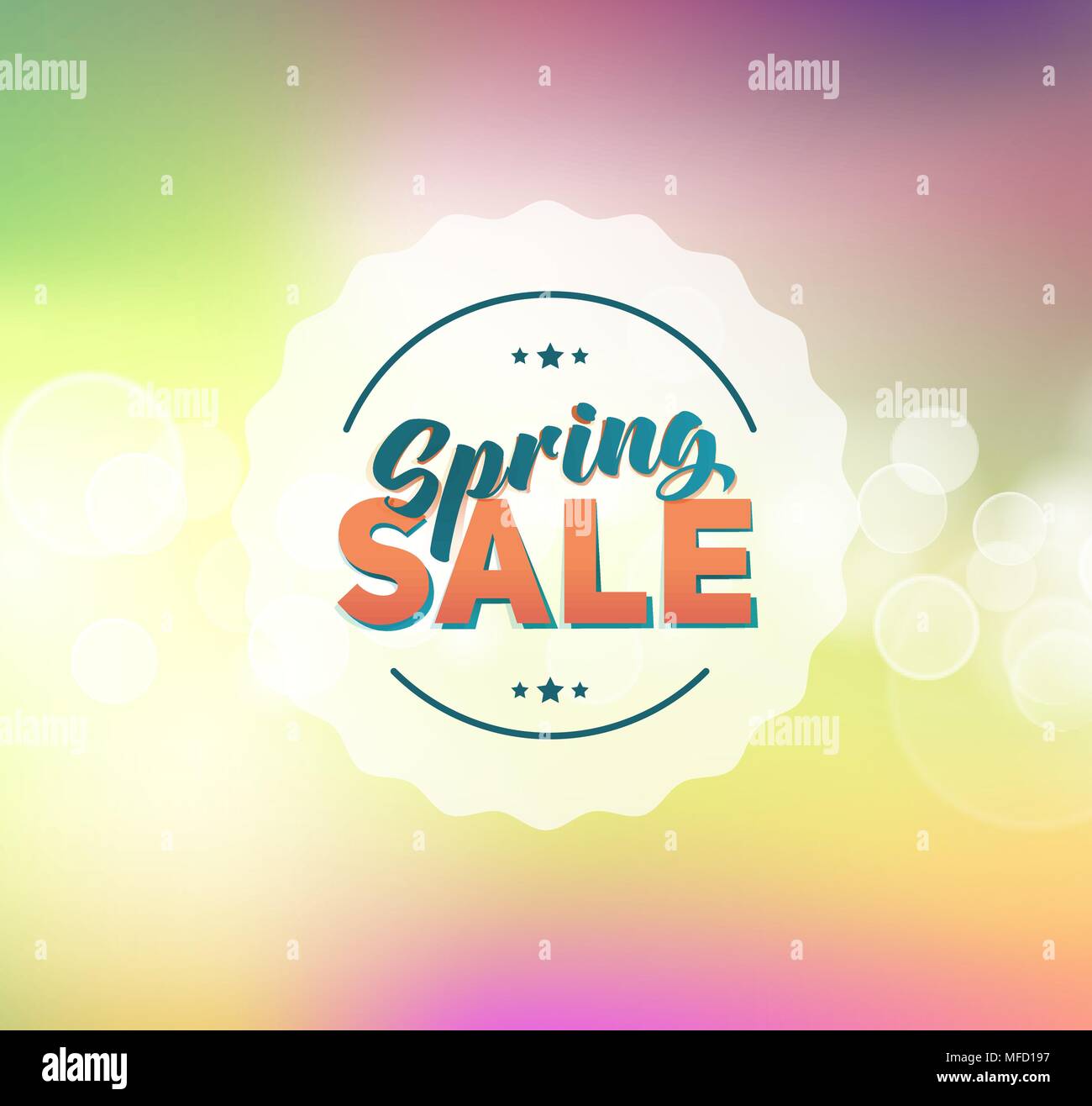 Poster with colorful geometric background. Spring sale tag Stock Vector ...