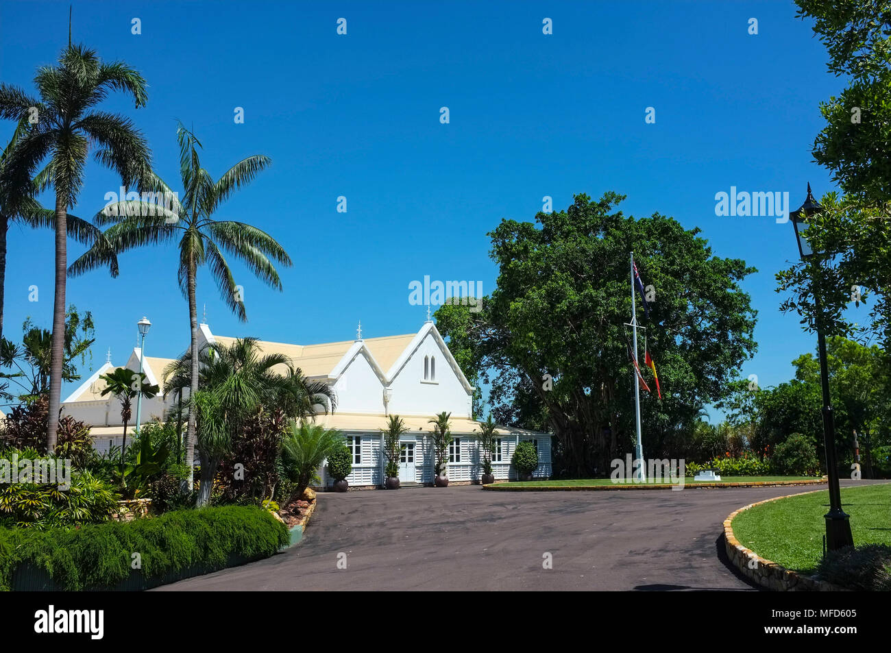 The Northern Territory Government House, in Darwin, Northern Territory, Australia. The house is the residence of the Northern Territory Administrator. Stock Photo