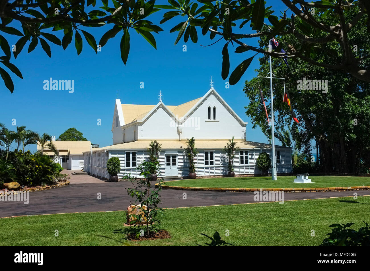 The Northern Territory Government House, in Darwin, Northern Territory, Australia. The house is the residence of the Northern Territory Administrator. Stock Photo