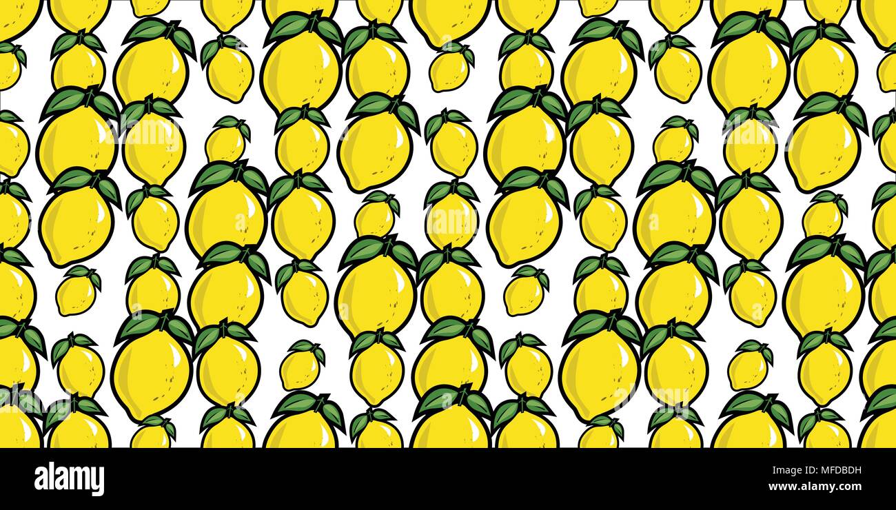 Seamless pattern lemon fruit Stock Vector Images - Alamy