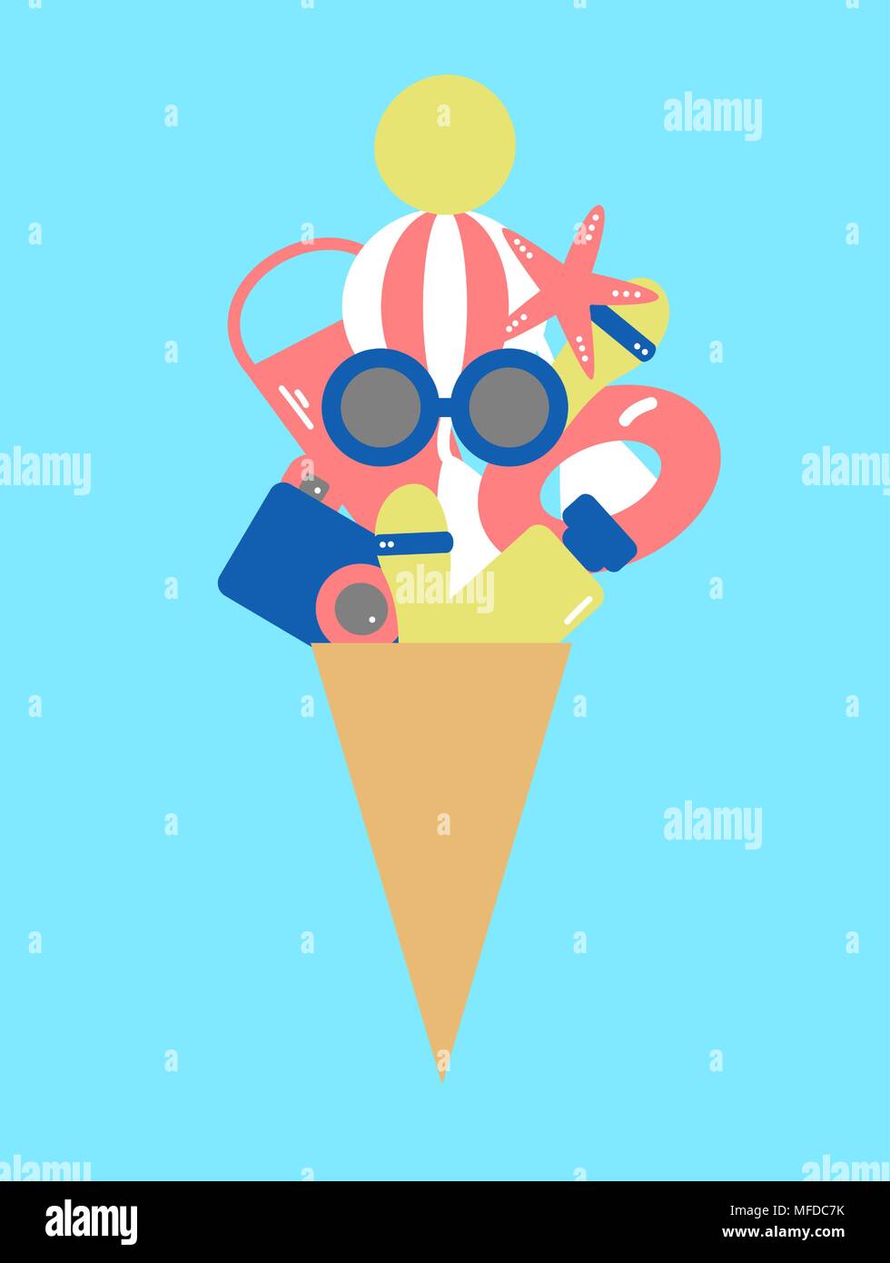 Beach england ice cream Stock Vector Images - Alamy