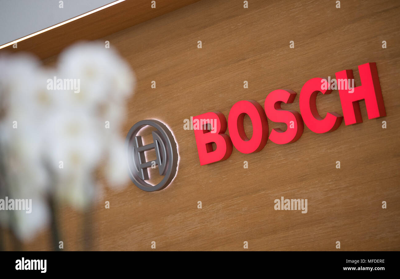 25 April 2018 Germany Renningen A Logo Of Bosch Hanging On A