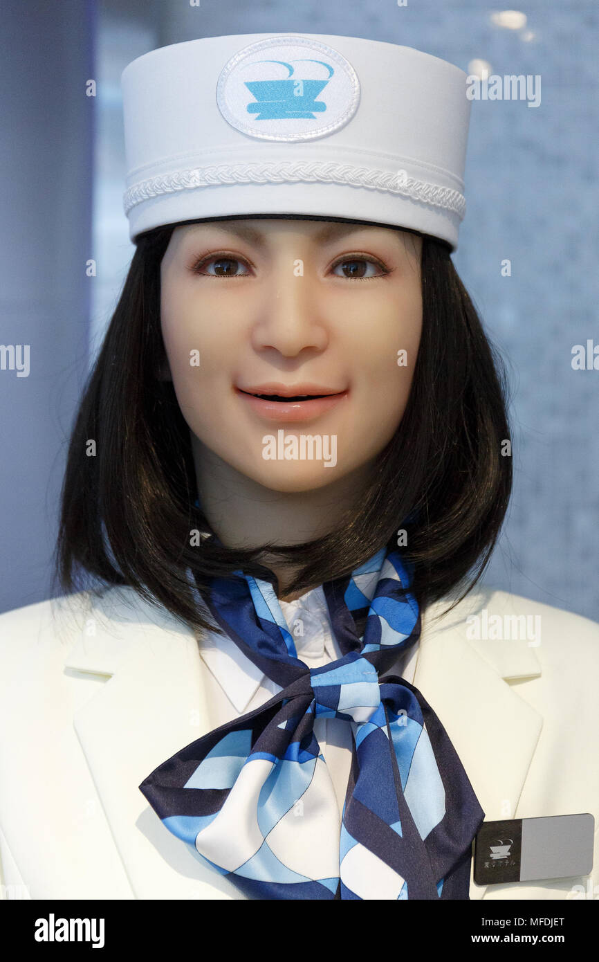 A Humanoid Robot Working At The Front Desk Of Henn Na Hotel