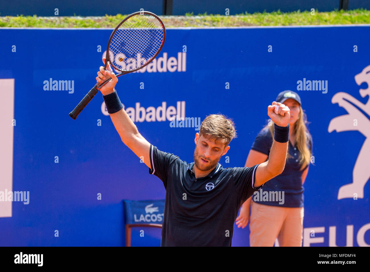 Barcelona Spain 25th April 18 Martin Klizan Plays At The Atp Barcelona Open Banc Sabadell Conde