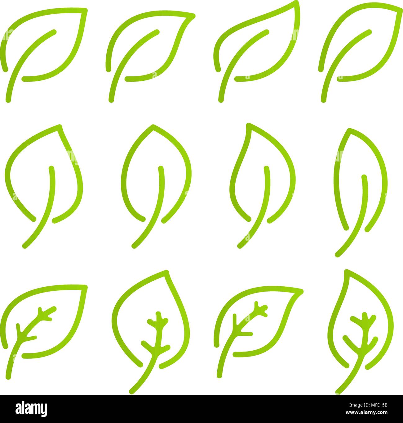 Green leaf set Stock Vector Image & Art - Alamy