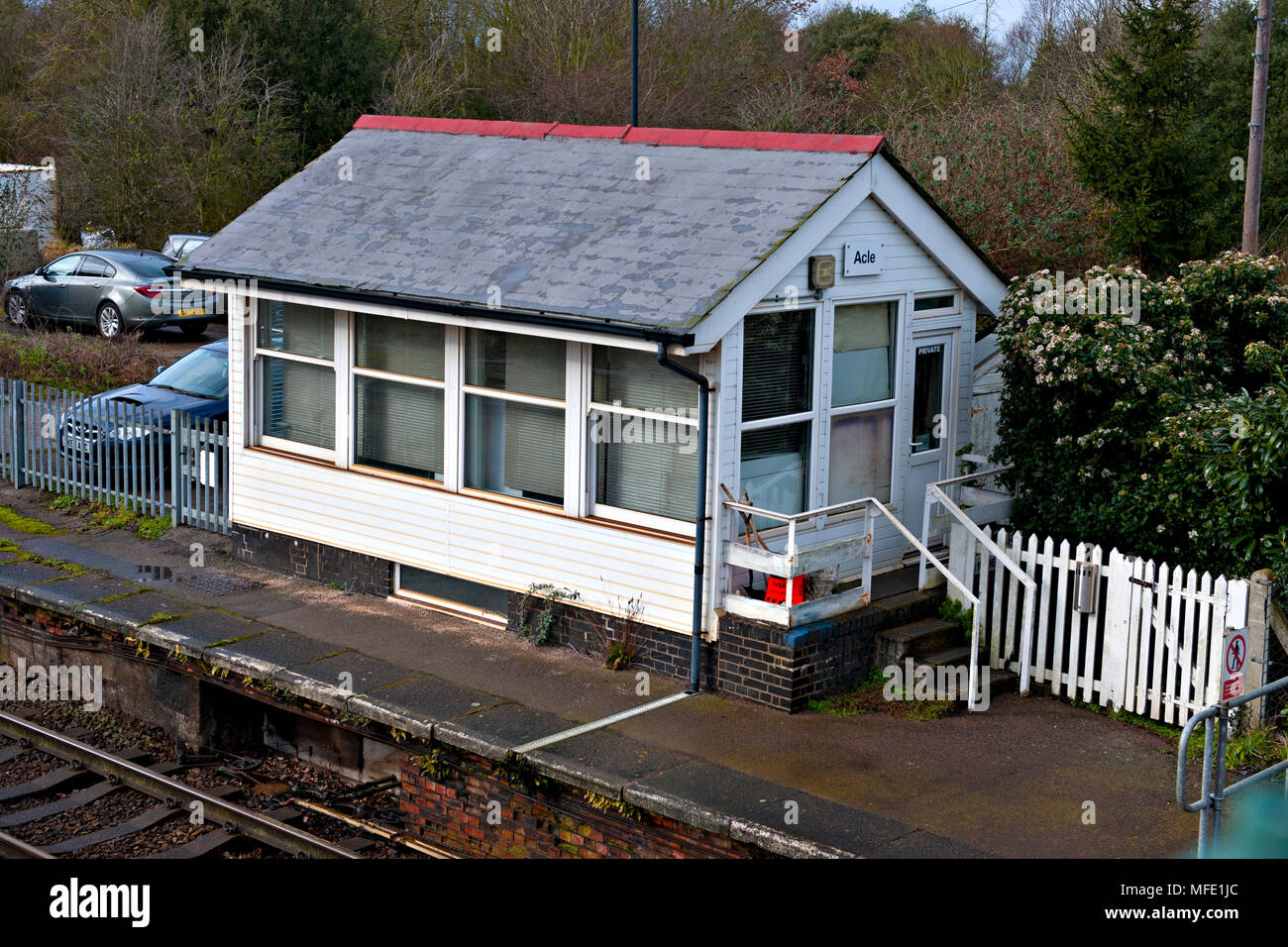 Acle railway station on the Wherry lines between Norwich and Great Yarmouth in Norfolk, UK Stock Photo