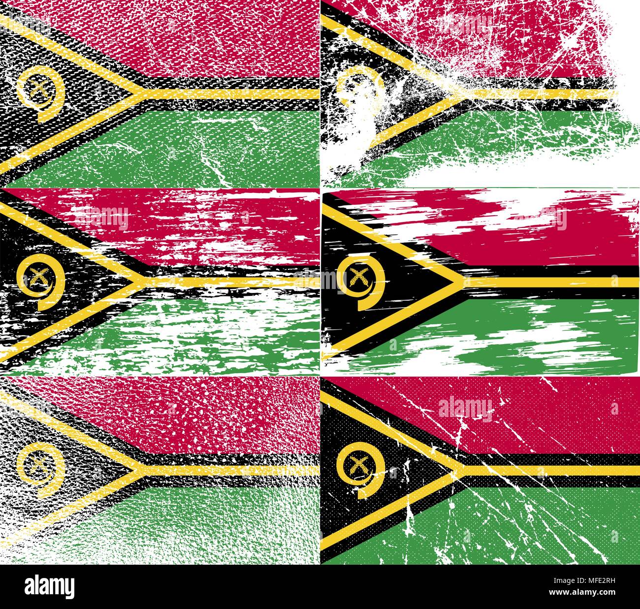 Flag Of Vanuatu With Old Texture Vector Illustration Stock Vector Image And Art Alamy 