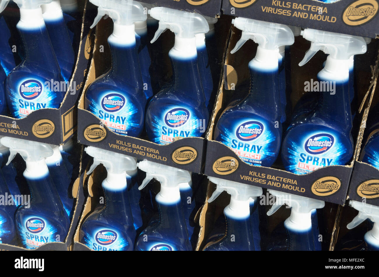 Domestos bleach spray bottles in a shop window Stock Photo Alamy