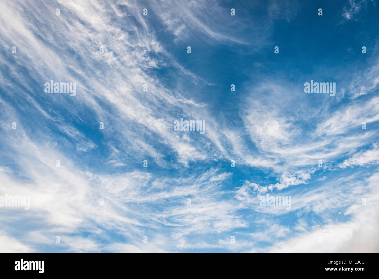 Blue sky with clouds, cirrus clouds, fair weather clouds, good weather Stock Photo
