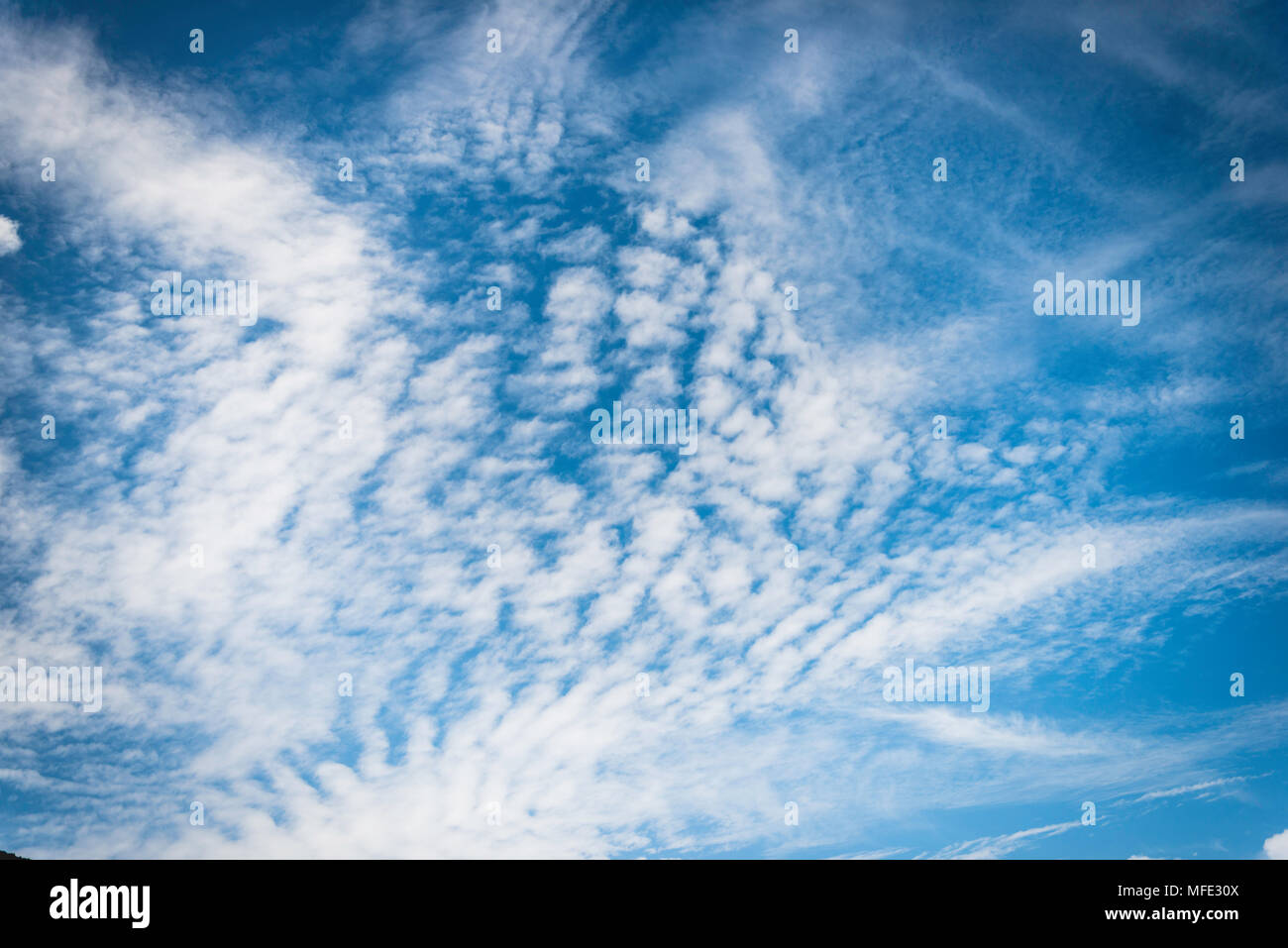 Blue sky with clouds, cirrus clouds, fair weather clouds, sheep clouds