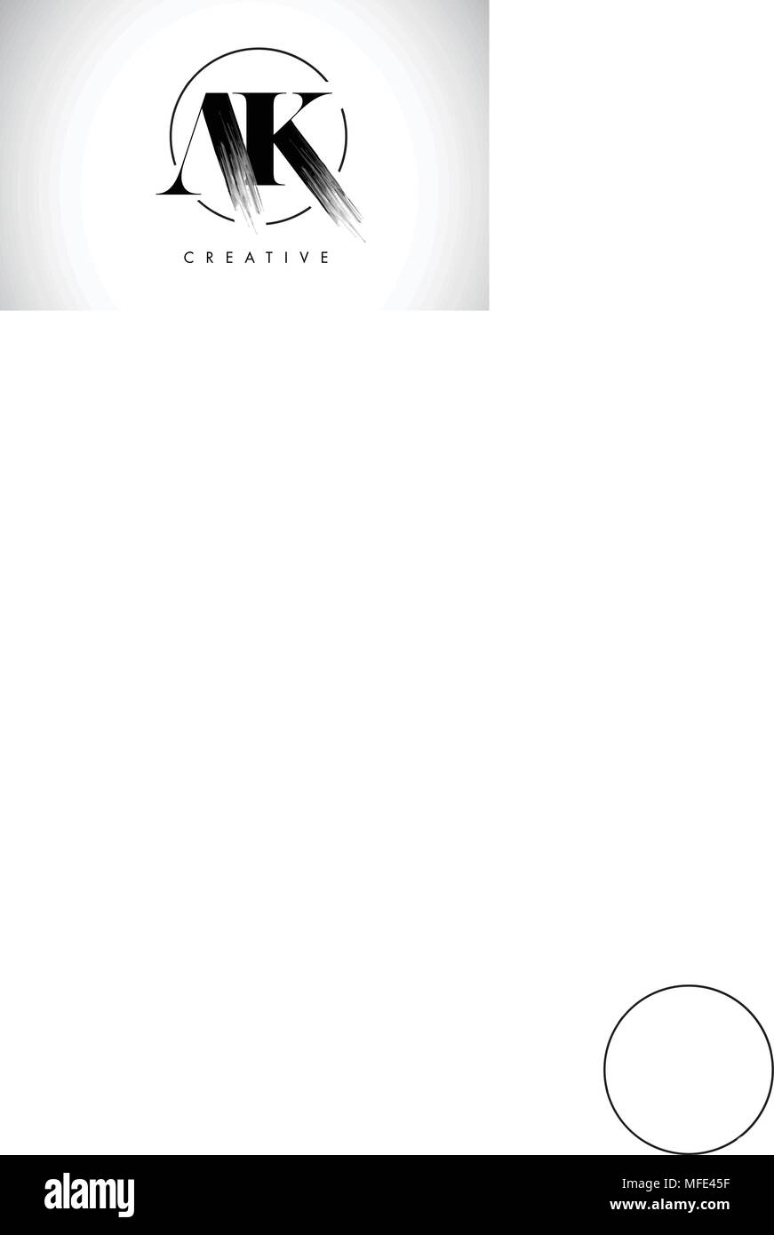 AK Brush Stroke Letter Logo Design. Black Paint Logo Leters Icon with ...