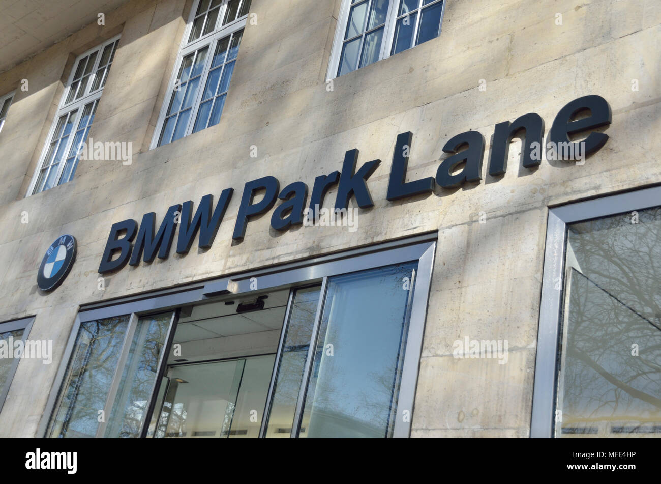 BMW Park Lane car showroom, Mayfair, London, UK. Stock Photo
