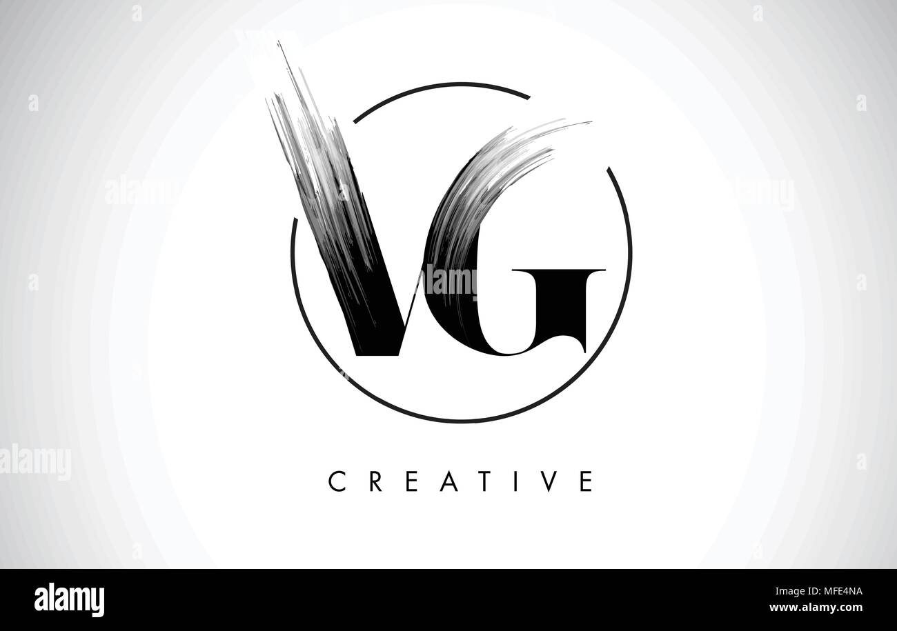 VG Brush Stroke Letter Logo Design. Black Paint Logo Leters Icon with ...