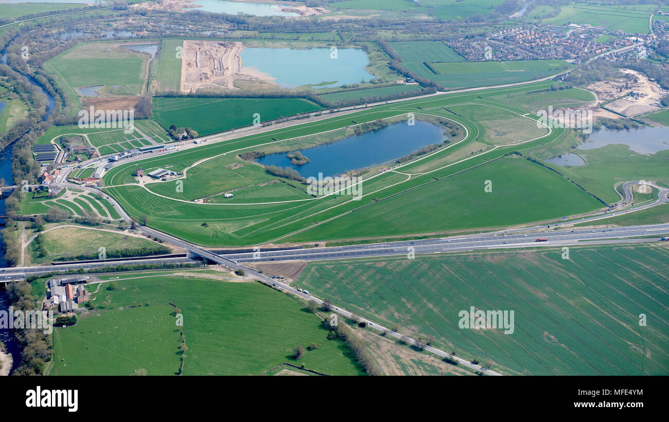 An aerial view of Catterick racecourse, North Yorkshire, Northern
