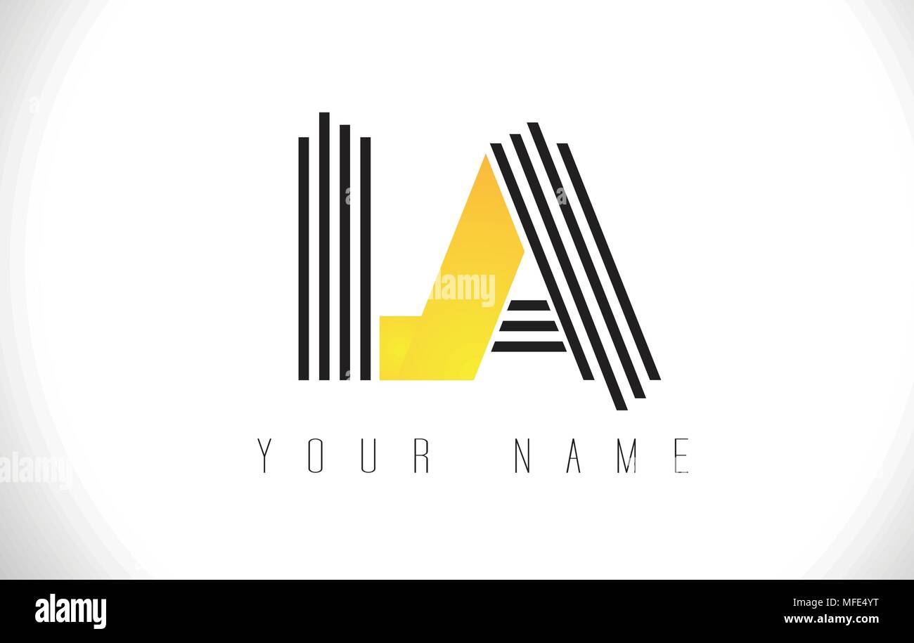 LA Black Lines Letter Logo. Creative Line Letters Design Vector ...
