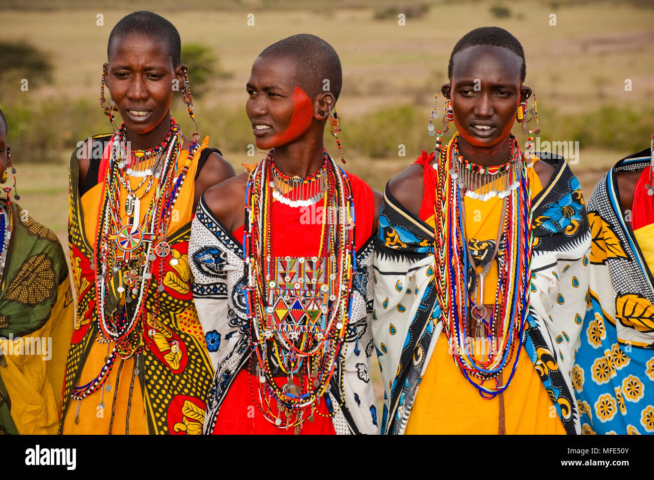 Masai Mara, Kenya January 6: Maasai Women In Traditional Cloth – Stock ...