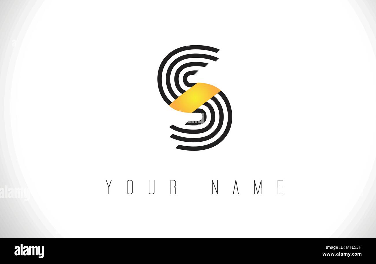 S Black Lines Letter Logo. Creative Line Letters Design Vector Template ...