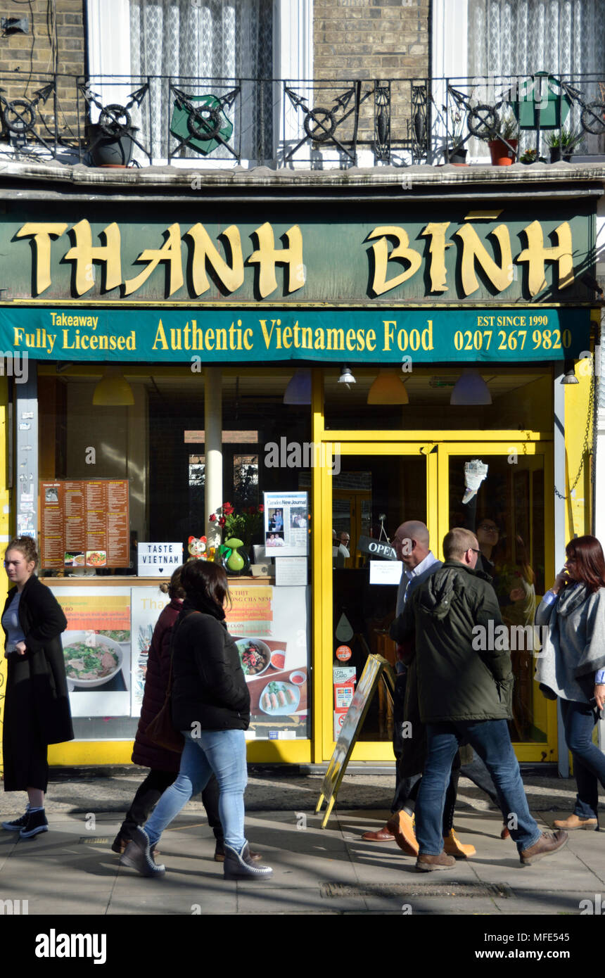 Than Binh Vietnamese restaurant in Camden Town, London, UK. Stock Photo