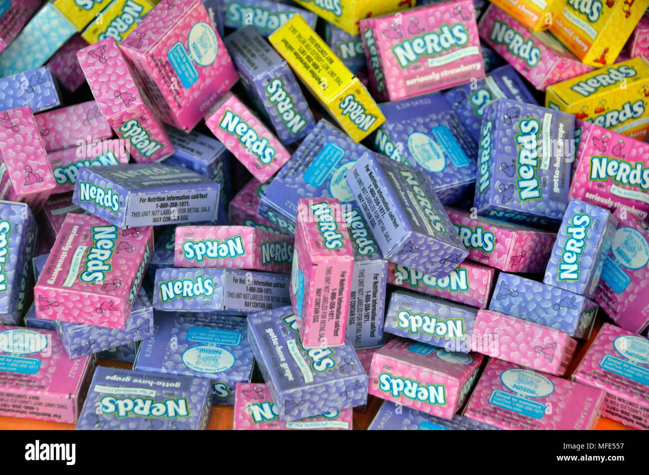 Boxes of Nerds American candy sweets Stock Photo