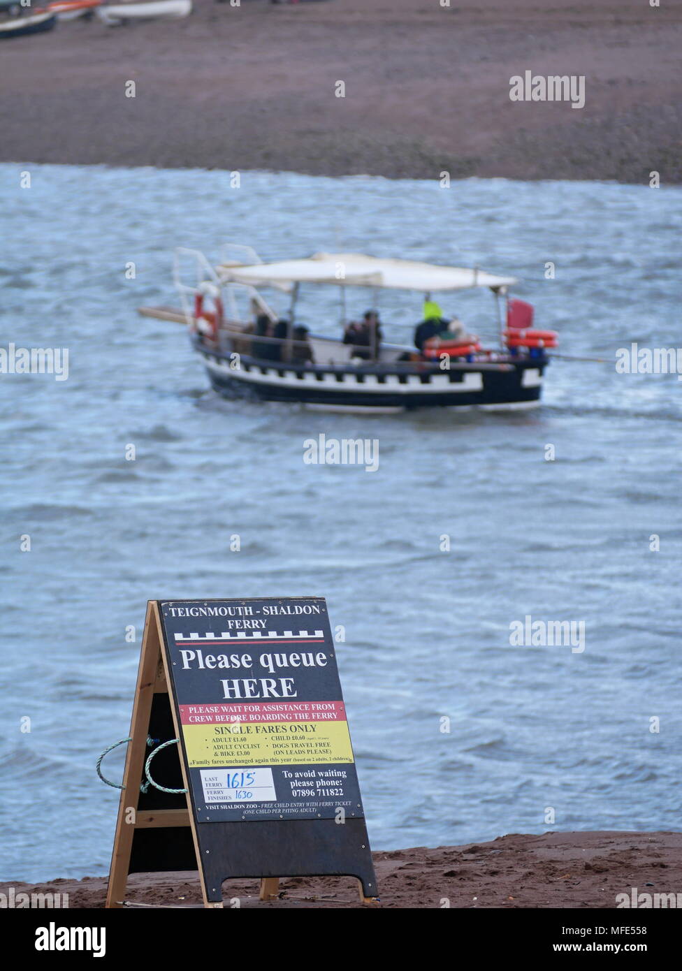 Passenger ferry between Shaldon and Teignmouth Devon UK Stock Photo