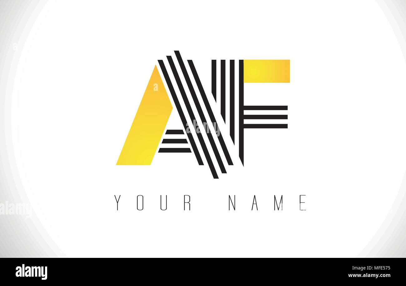 AF Black Lines Letter Logo. Creative Line Letters Design Vector ...