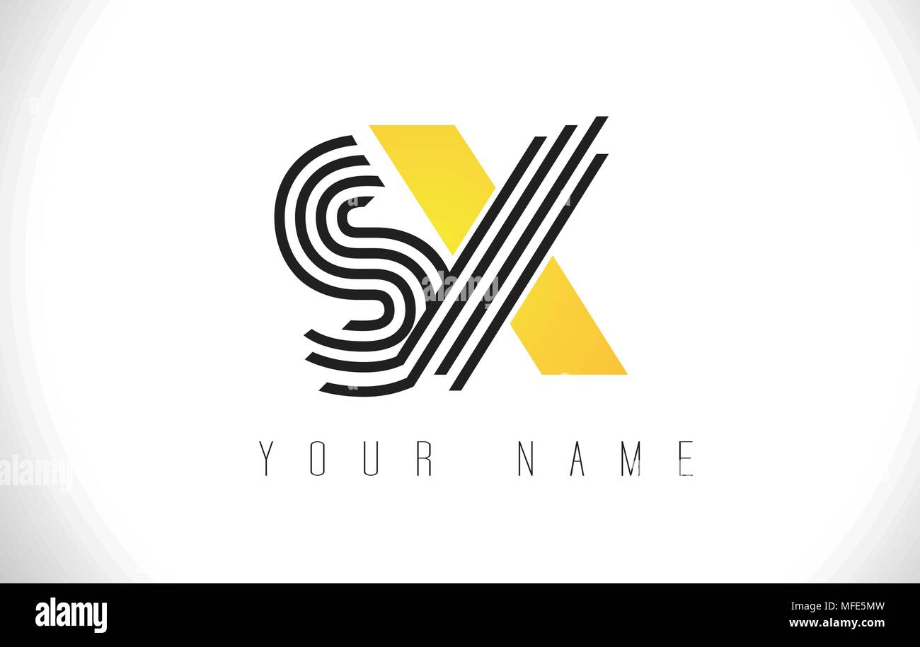 SX Black Lines Letter Logo. Creative Line Letters Design Vector ...