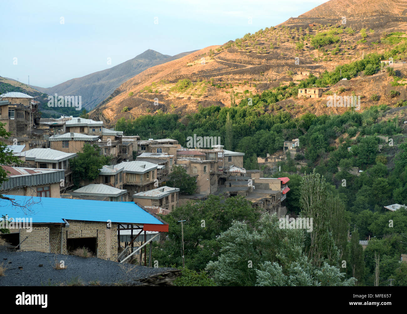 Old stepped village of Kang is about 30 km from Mashhad, Razavi Khorasan province, Iran Stock Photo