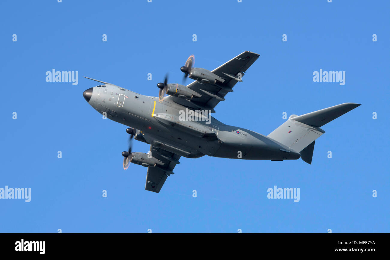 RAF A400M Atlas (ZM401) departhing RNAS Culdrose Stock Photo