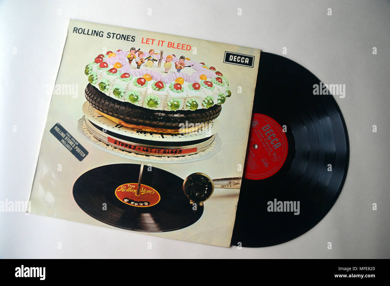 The Rolling Stones (Let it Bleed) Album Sleeve Cover by Decca Records. Stock Photo