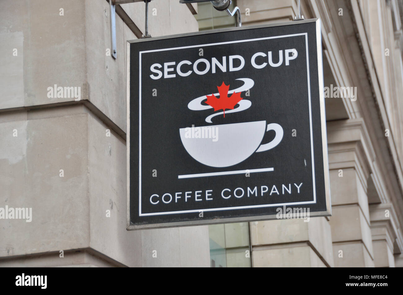 Second Cup Coffee Company cafe sign, Southampton Row, Bloomsbury