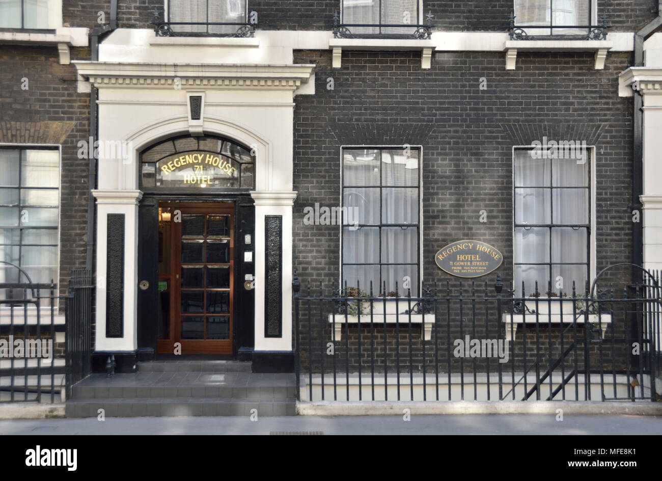 The Regency House Hotel in Gower Street, Fitzrovia, London, UK Stock Photo