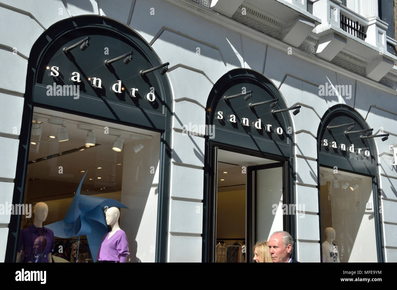 Sandro fashion store in King Street, Covent Garden, London, UK. Stock Photo