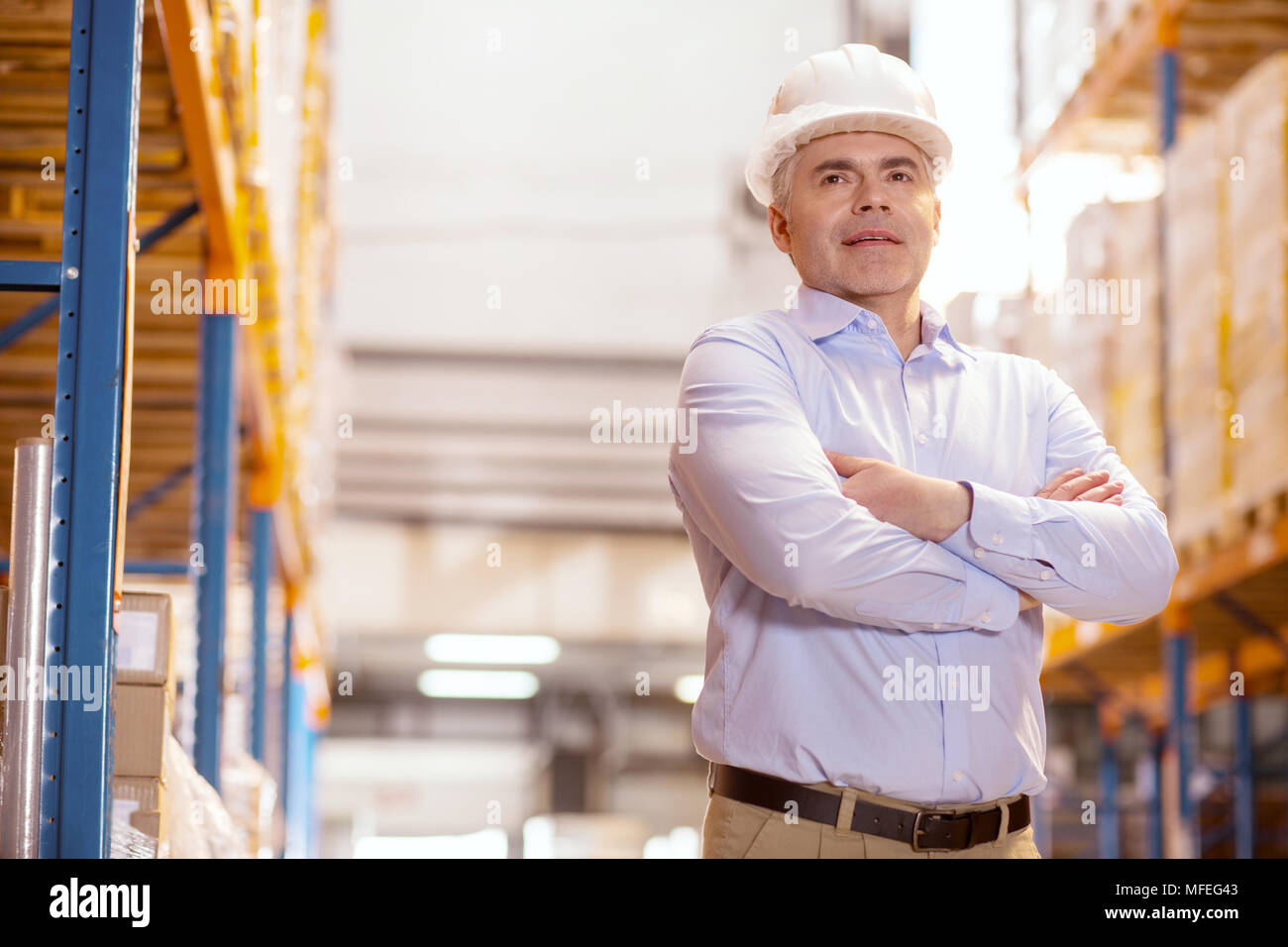Smart logistics manager being at work Stock Photo